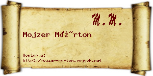Mojzer Márton névjegykártya
