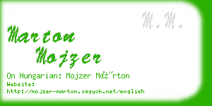 marton mojzer business card